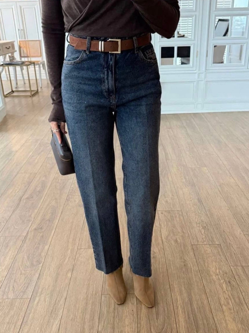 High Waist Straight Jeans