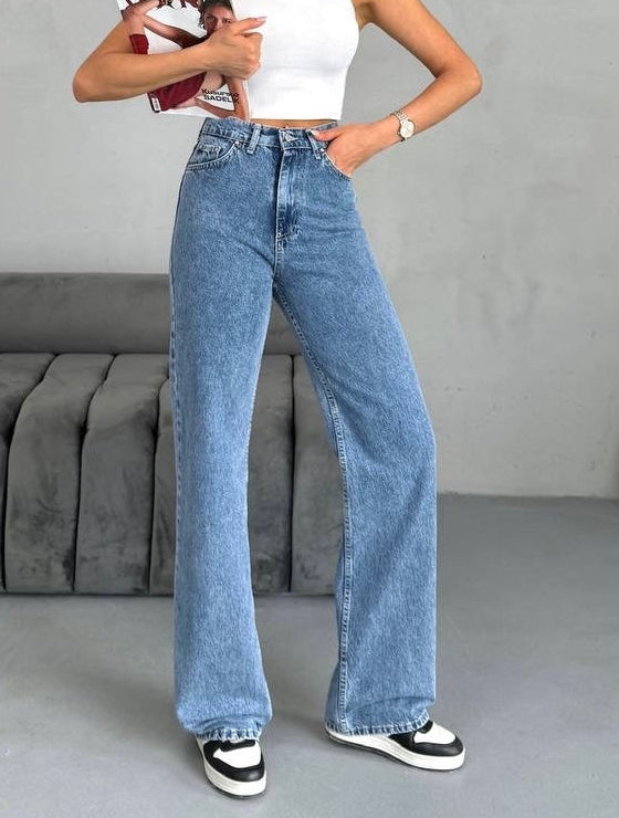 High Waist Straight Jeans