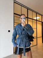 Denim Belted Utility Jacket