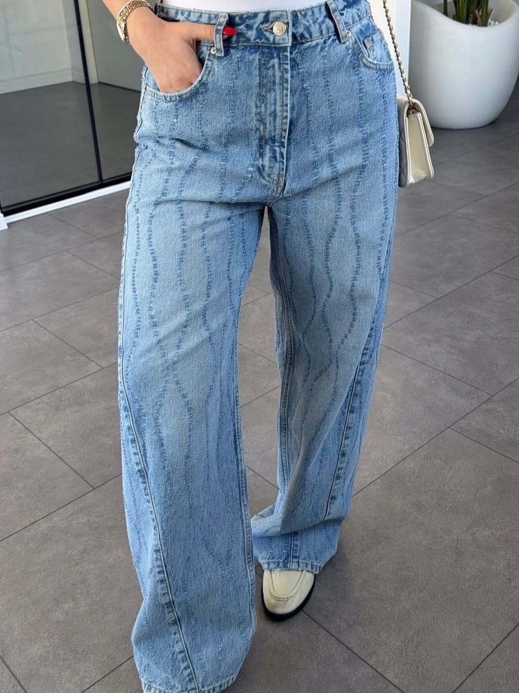 Laser Detail Denim Jeans