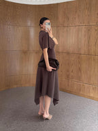 Brown Two-Piece Dress