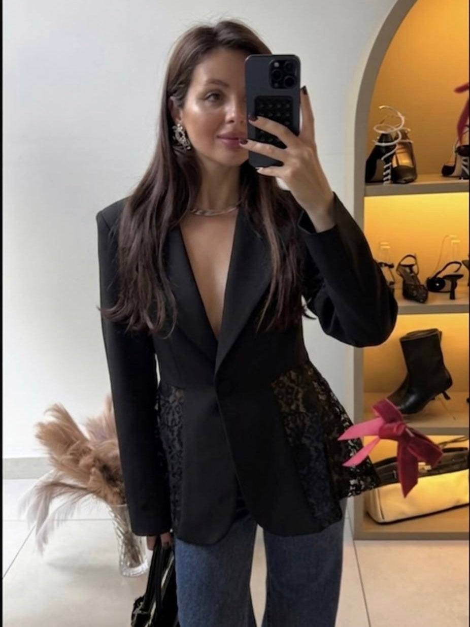 Black lace blazer