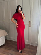 Crimson Royal Draped Dress