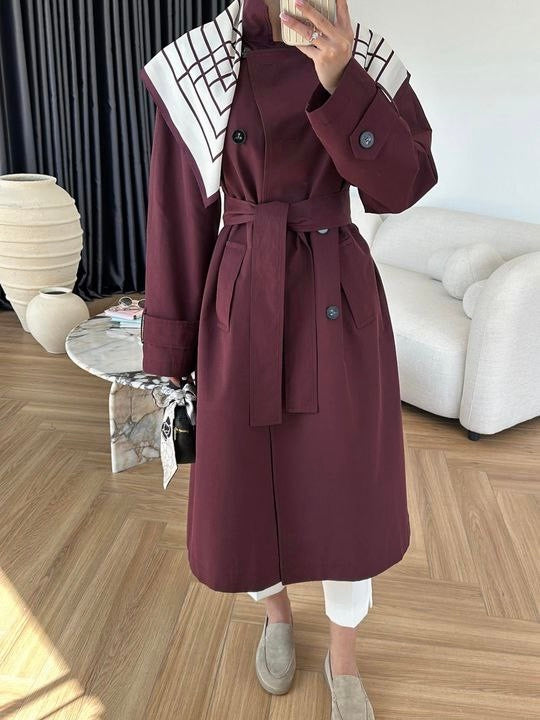 Burgundy Trench Coat