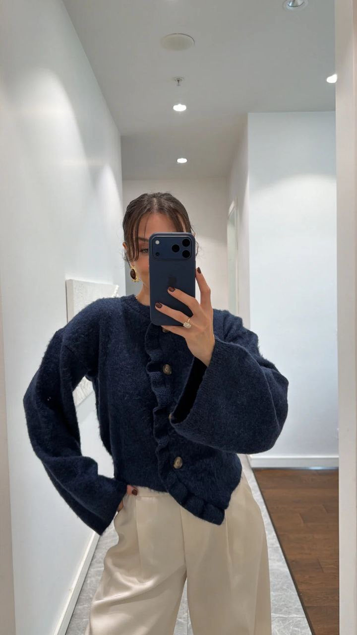 Navy Ripple Cardigan