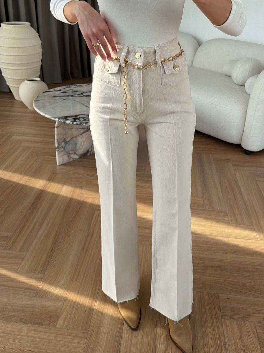 High Waist Straight Leg Jeans
