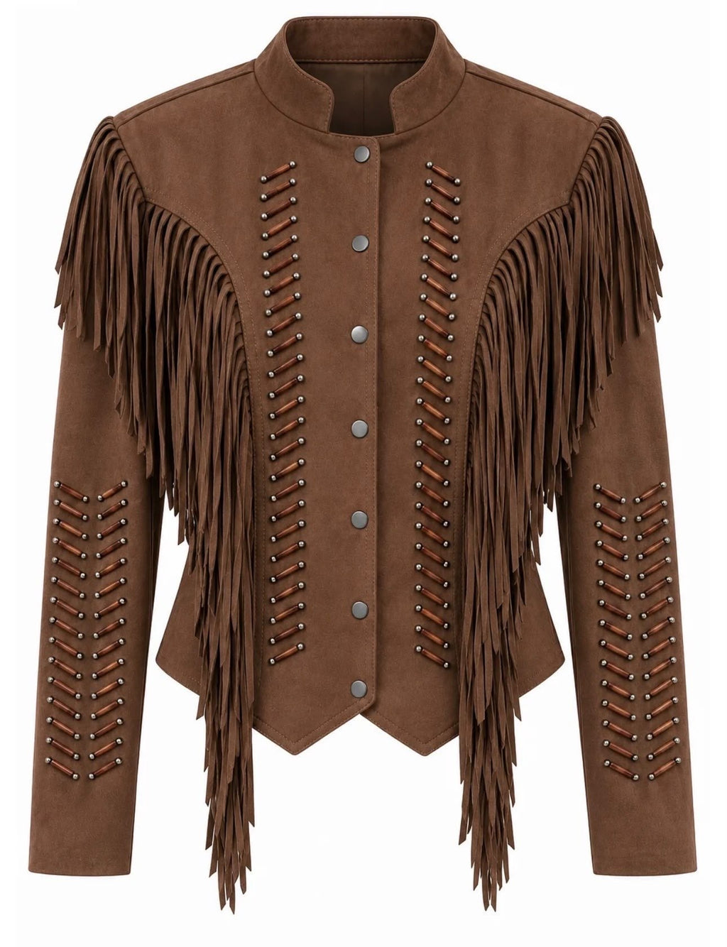 Suede Studded Fringe Jacket