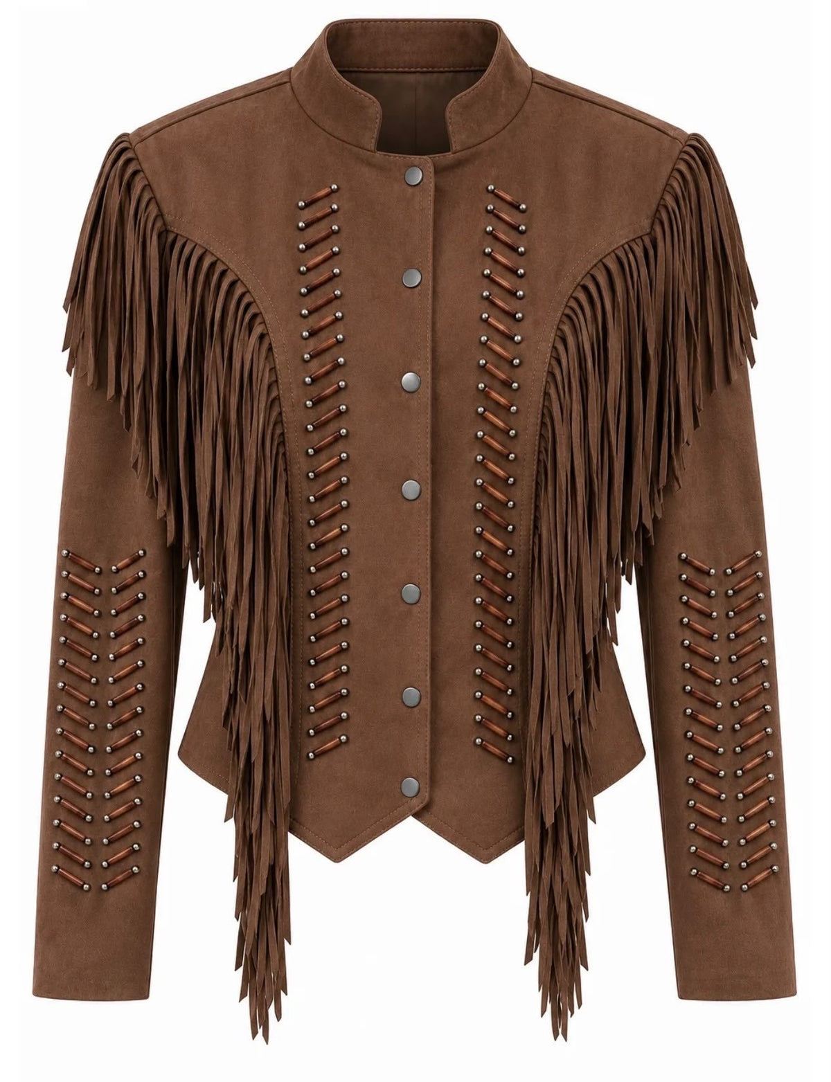 Suede Studded Fringe Jacket