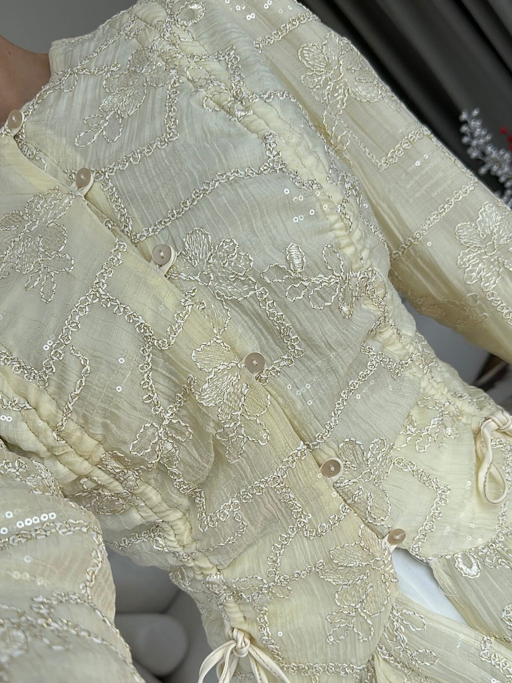 Luna Embroidered Peplum Blouse
