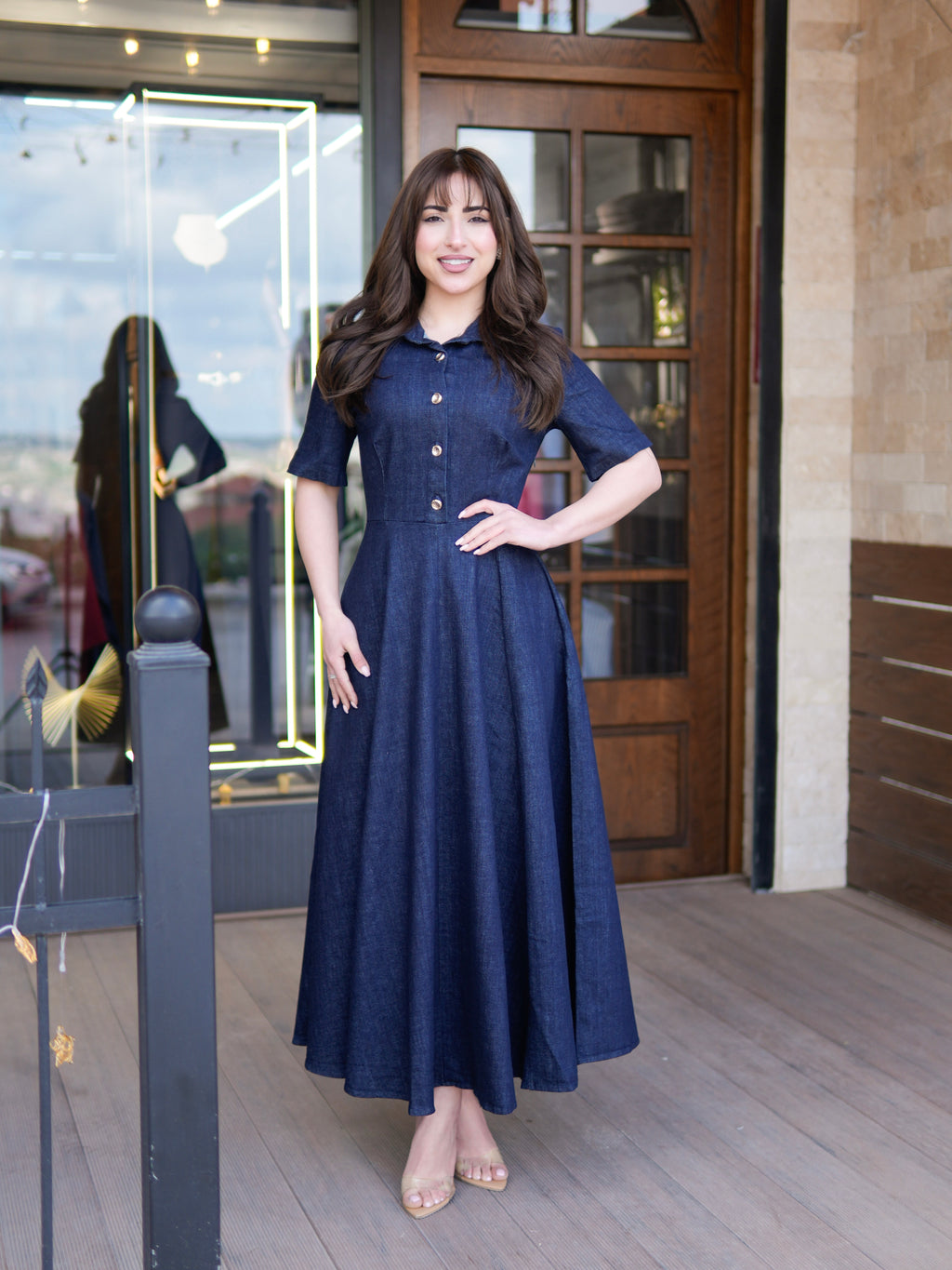 Short Sleeve Denim Dress