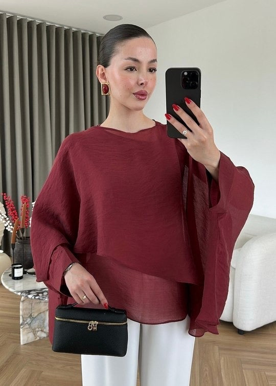 Flowy Batwing Blouse