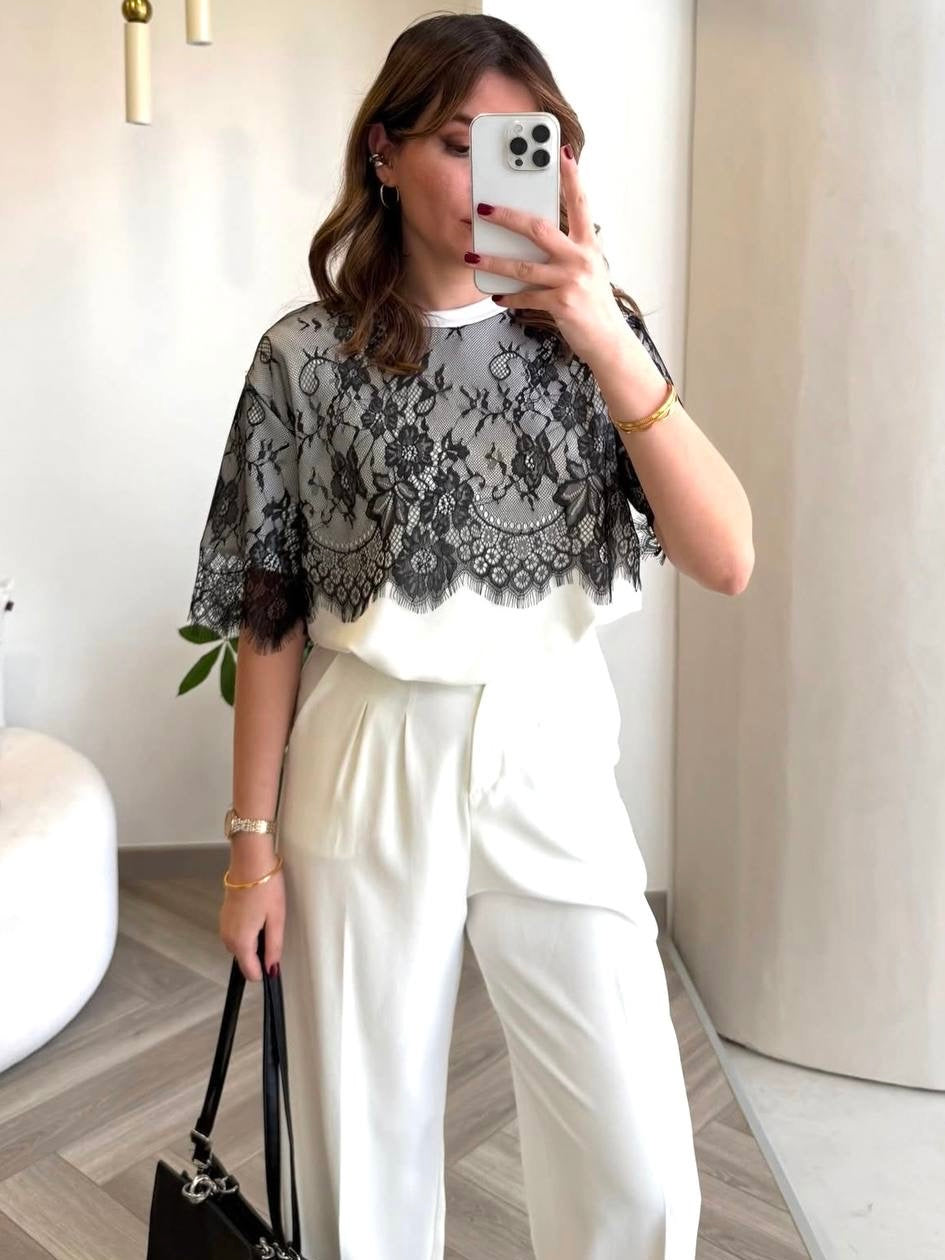 Midnight Lace Layered Top