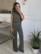 Draped Sleeveless Co-Ord Set
