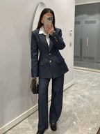 ZARA Gold Button Denim Set