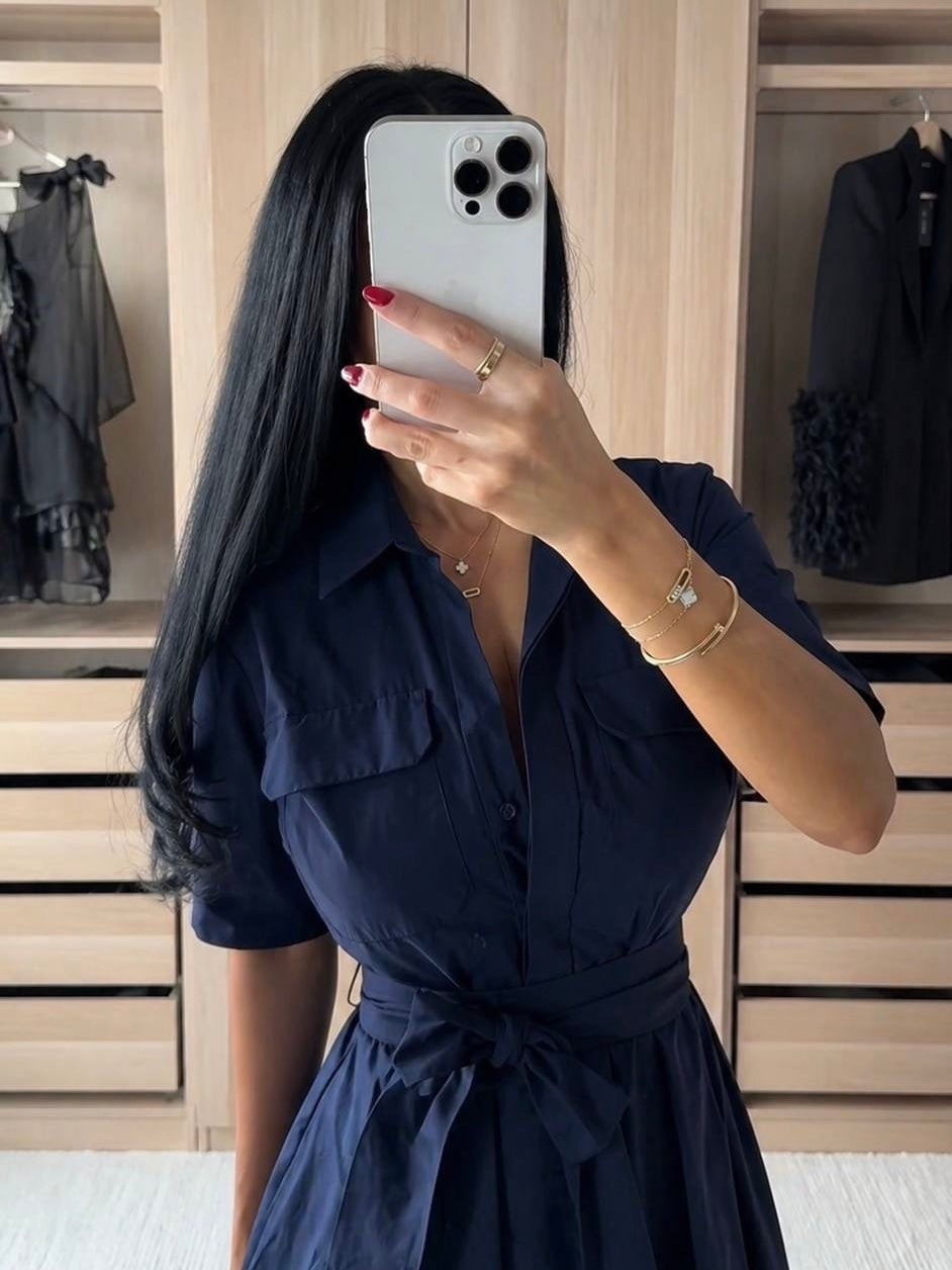 Midnight Elegance Midi Dress