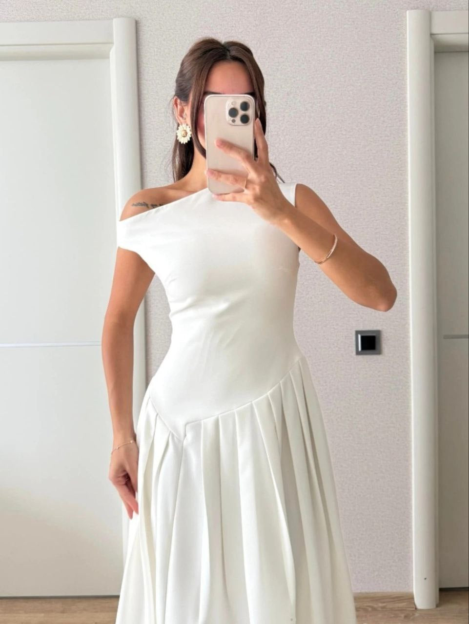 Ivory Flow Midi Dress