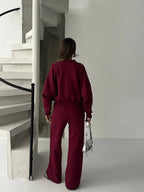Burgundy Zip-Up Tracksuit
