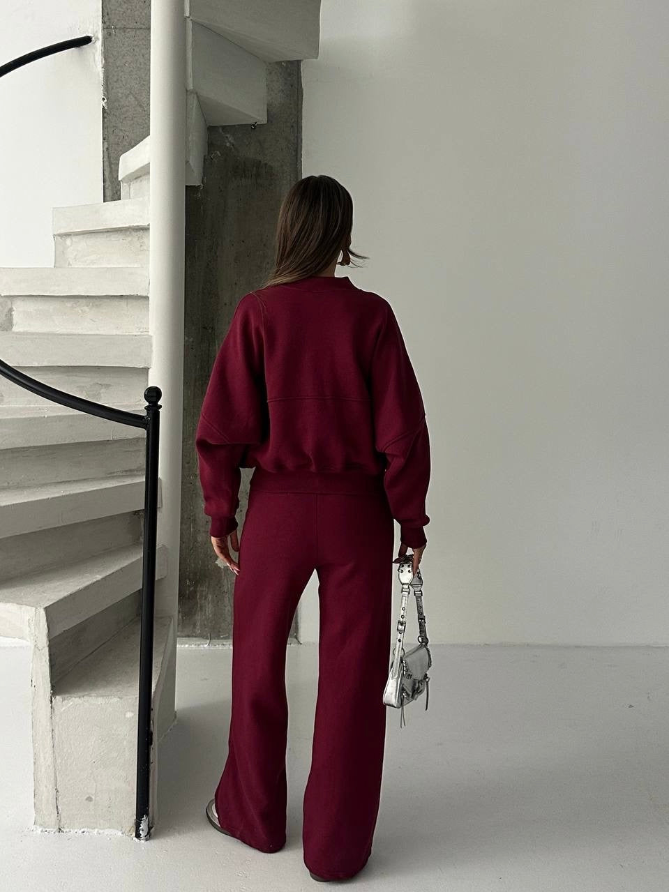 Burgundy Zip-Up Tracksuit