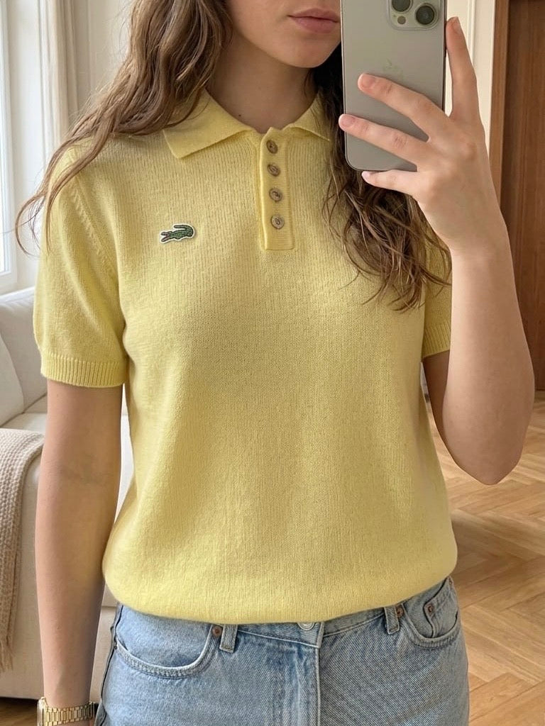 Lacoste Soft Yellow Knit Top