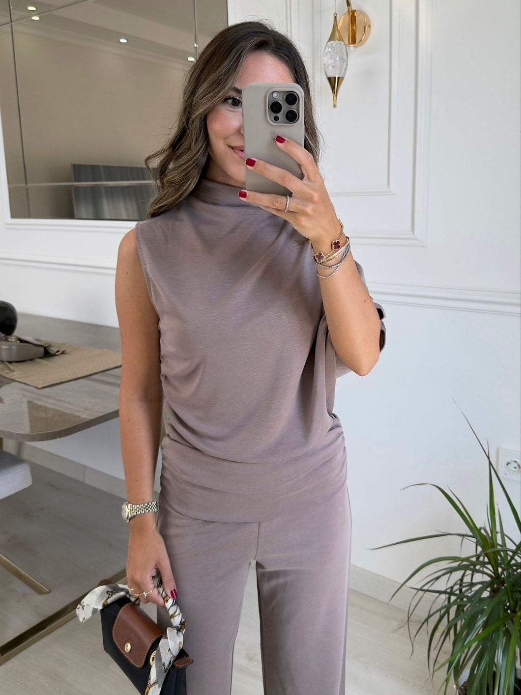 Draped Sleeveless Co-Ord Set