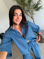 Blue Relaxed Two-Piece Set