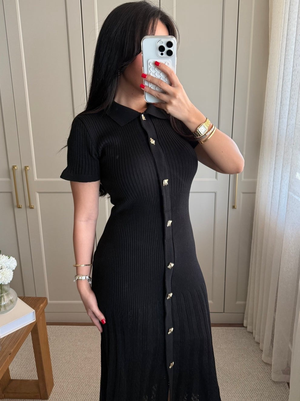 Midnight Elegance Knit Dress