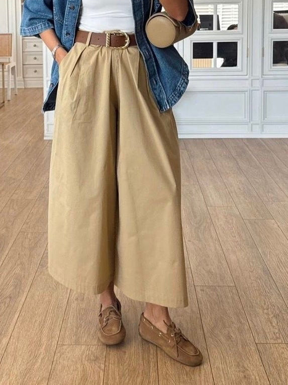 Beige Elegance Wide Pants