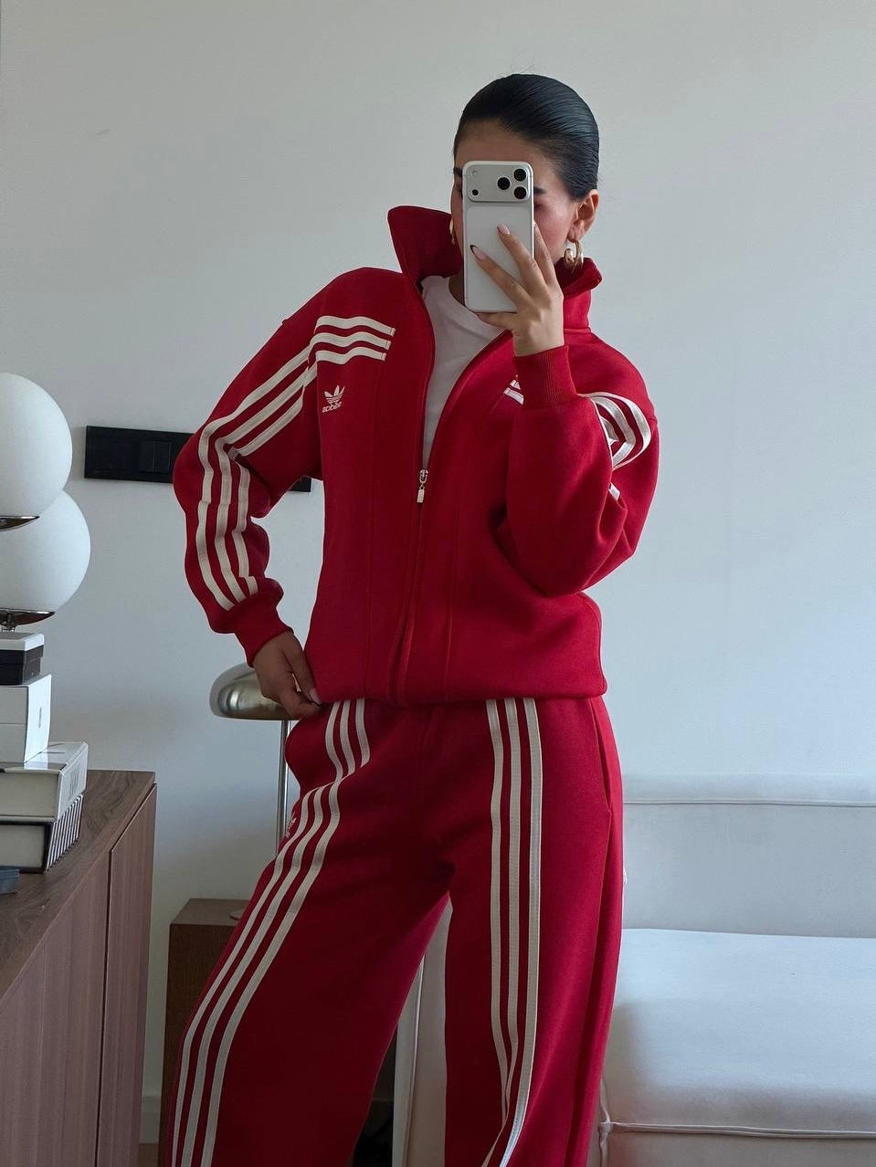Adidas Red Tracksuit Set