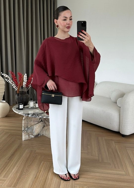 Flowy Batwing Blouse