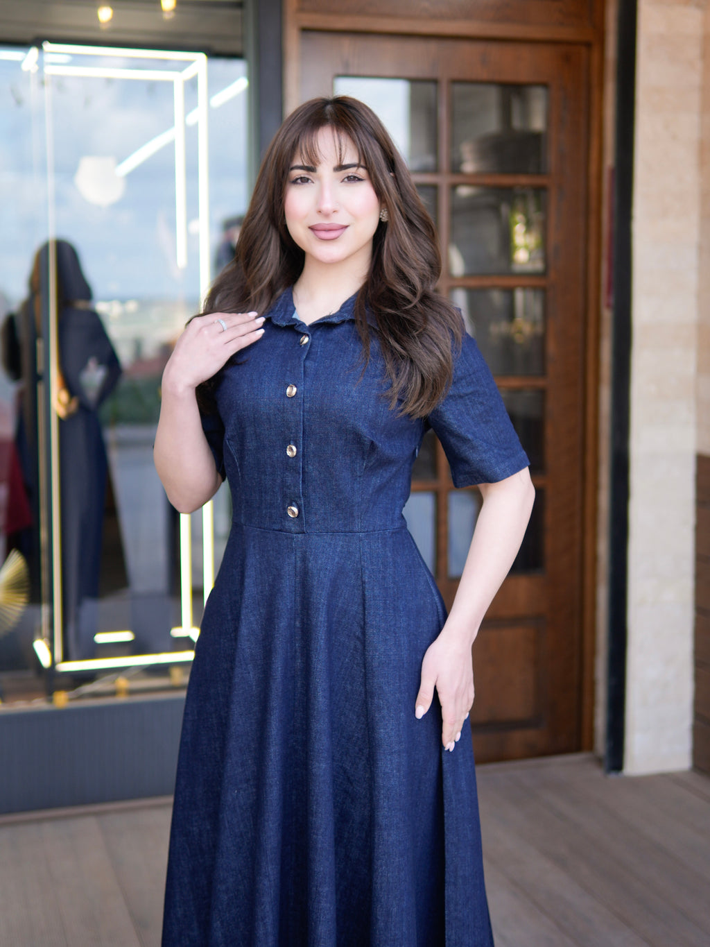 Short Sleeve Denim Dress