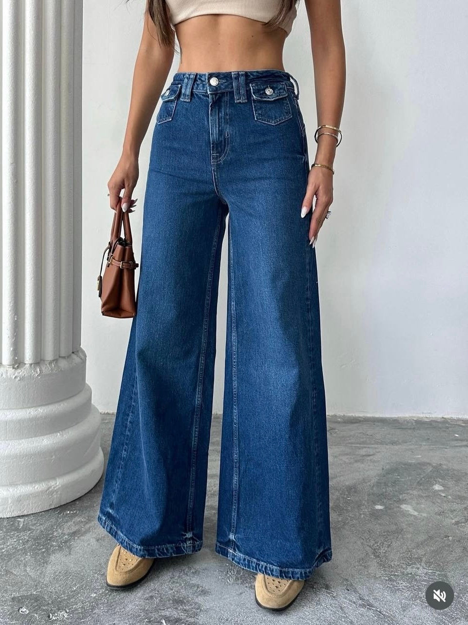 High-Waisted Wide Leg Jeans