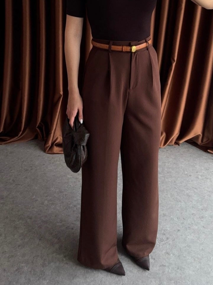 Brown Formal Fabric Pants