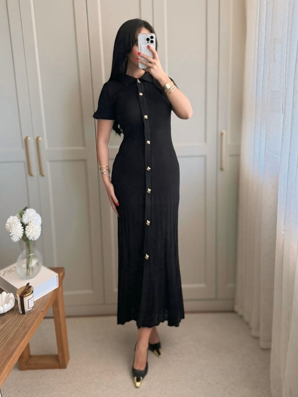 Midnight Elegance Knit Dress