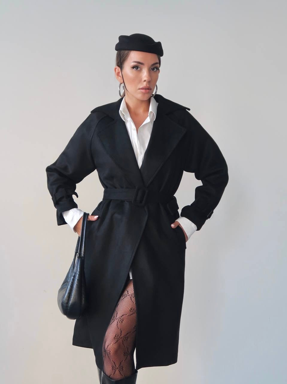 Black Velvet Trench Coat