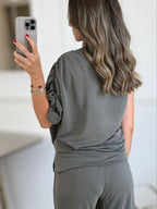 Draped Sleeveless Co-Ord Set