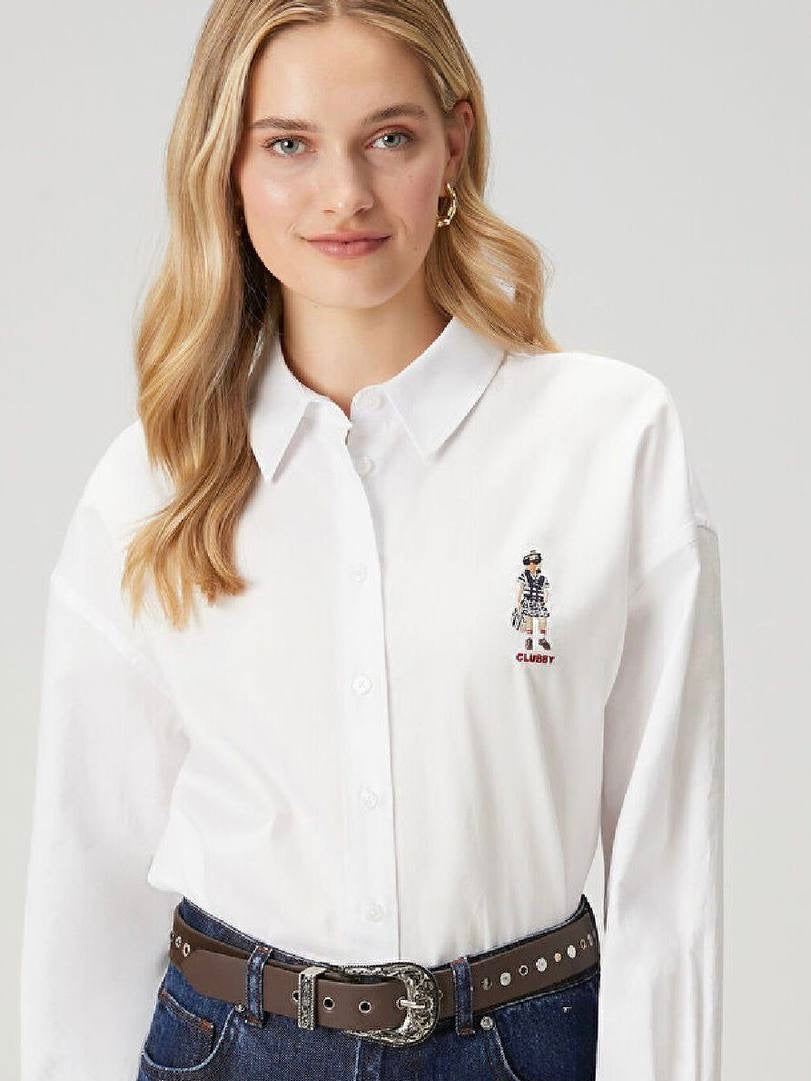 CLUBSY Embroidered White Shirt