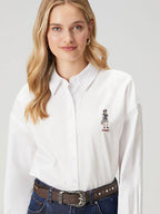 CLUBSY Embroidered White Shirt