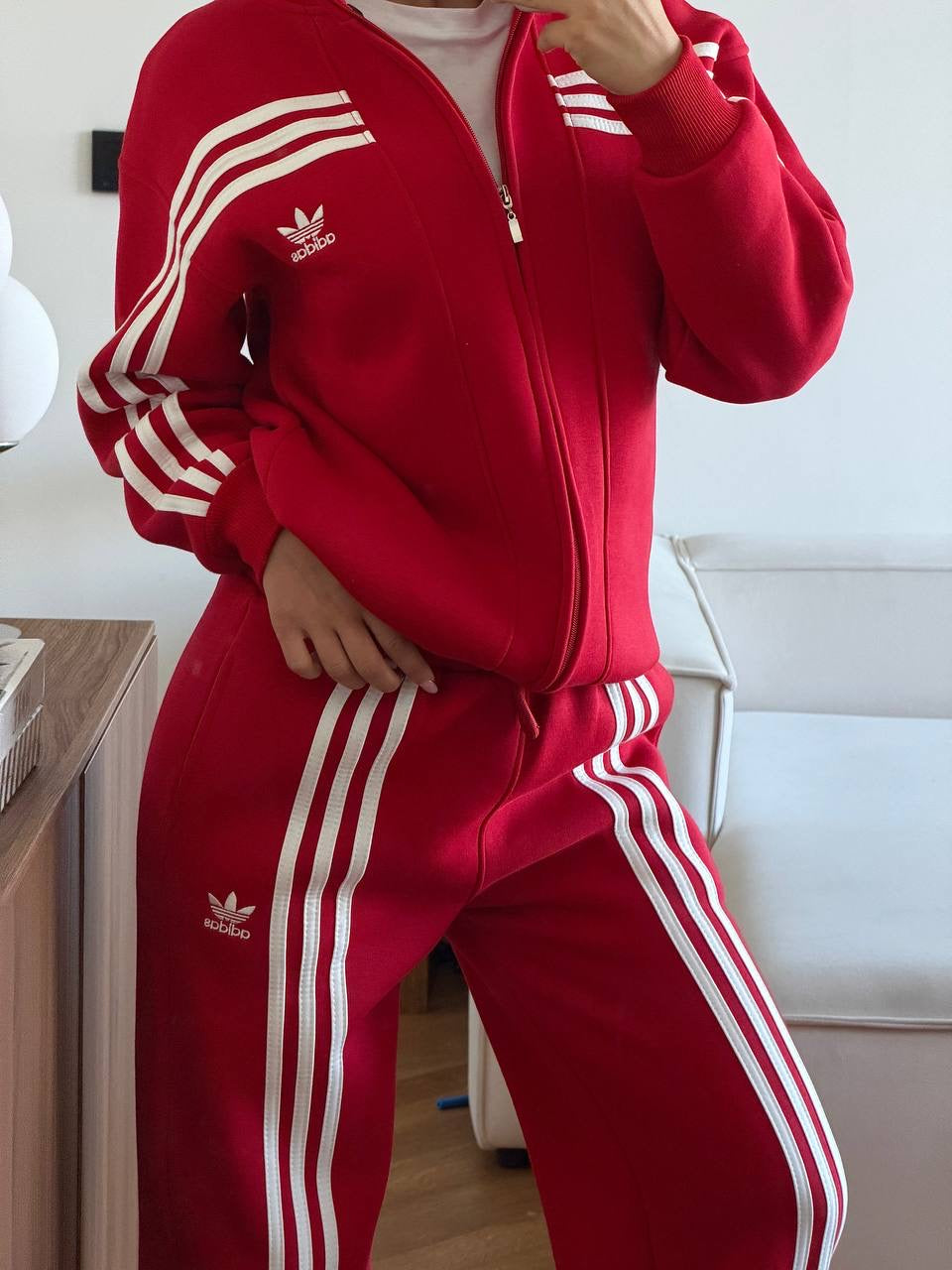 Adidas Red Tracksuit Set