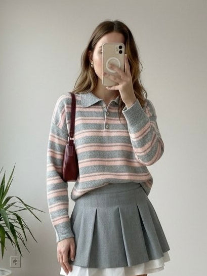 Striped Polo Knit