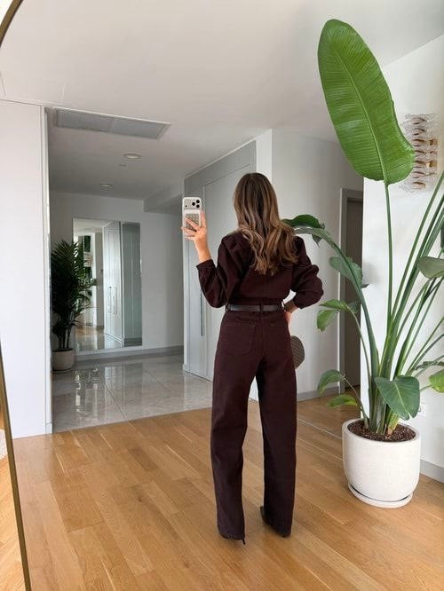 Straight-Leg Denim Jumpsuit