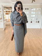 Elegant Grey Two-Piece Set