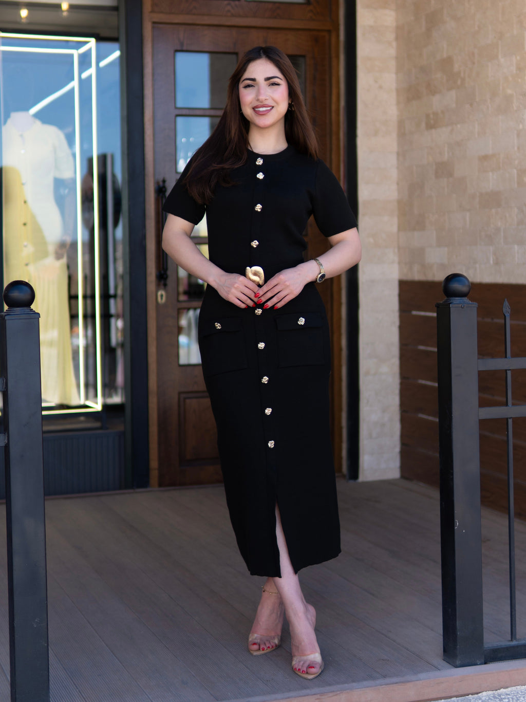 Black Elegance Midi Dress