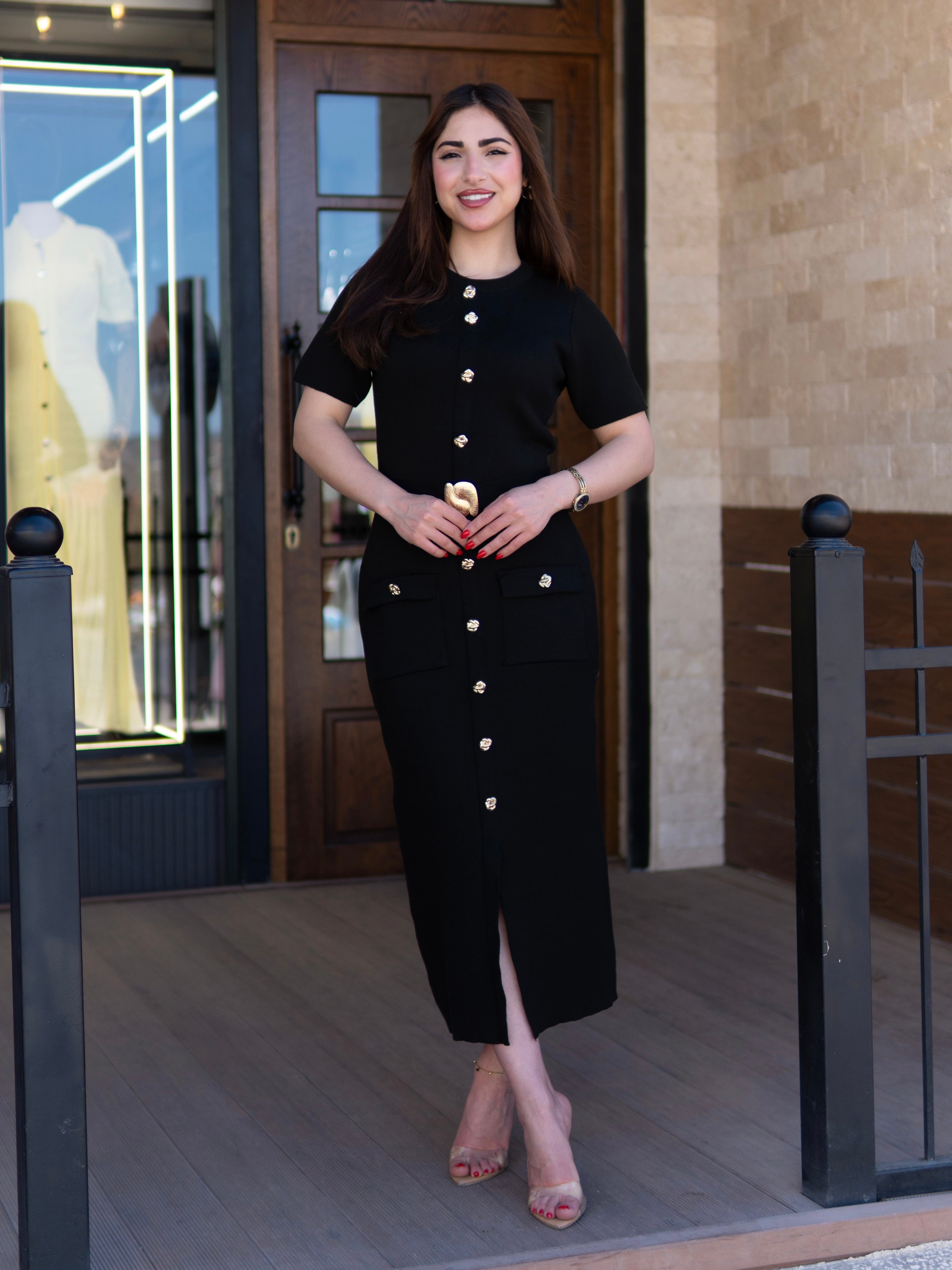 Black Elegance Midi Dress