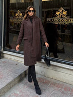 Brown Coat with a Scarf