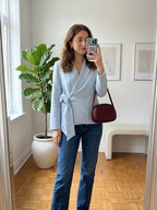 Blue Tie-Waist Blazer