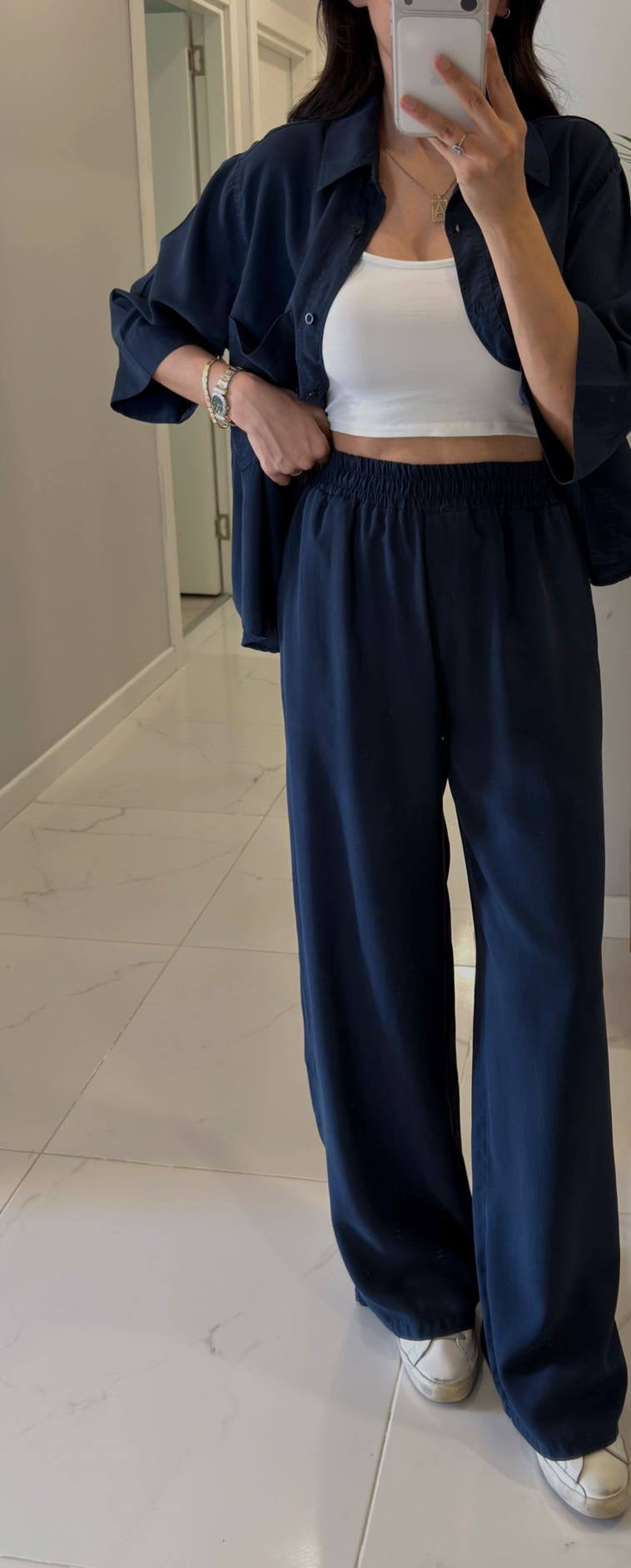 Navy Relaxed Two-Piece Set