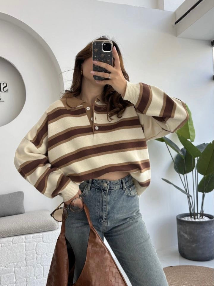 Striped Beige Blouse