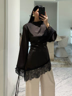 Brown lace blouse