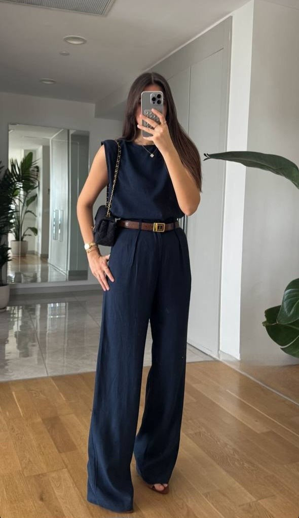 Massimo Dutti Elegant Navy Set