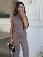 Draped Sleeveless Co-Ord Set